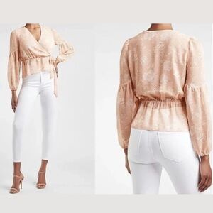 2/$20   Express Paisley Wrap Front Tie Top